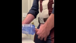 Captain America Cosplayer fucks his fleshlight to celebrate Independence Day