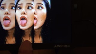 Bella Poarch Cum Tribute on tongue