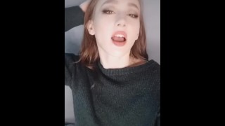 Naughty lustful girl gets naked on Tiktok
