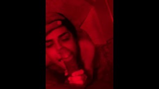 Tatted teen sucks on hard cock :onlyfans vxnsplaytime