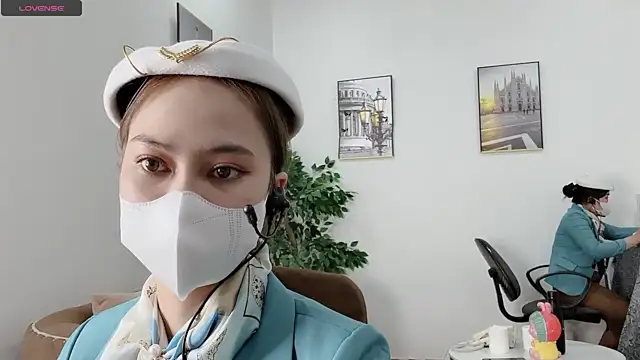 Mono-Stewardesss naked stripping on cam for live sex video chat
