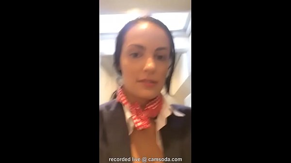 Flight attendant uses in-flight wifi to cam on camsoda!