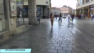 Crazy teen terra naked on public streets