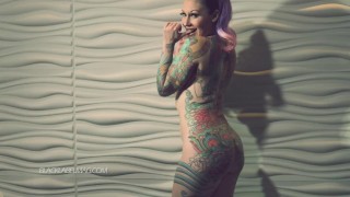 Tattooed Beauty Strips Naked
